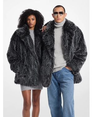MICHAEL Michael Kors Faux Fur Peacoat - Black