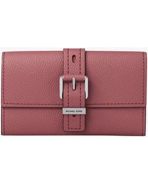 MICHAEL Michael Kors Mk Nolita Medium Pebbled Leather Tri-Fold Wallet - Red