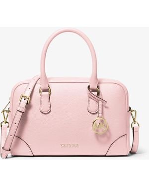 Michael Kors Thompson Pebbled Leather Satchel - Pink