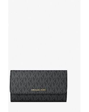 Michael Kors Jet Set Large Logo Trifold Wallet - Grey