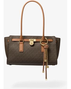 MICHAEL Michael Kors Mk Hamilton Moderne Small Signature Logo Satchel - White