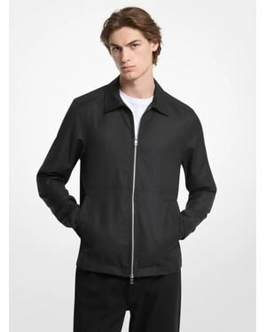Michael Kors Mk Tech Zip-Up Shirt Jacket - Black