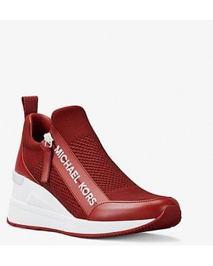 Michael Kors Willis Stretch Knit Sneaker - Red