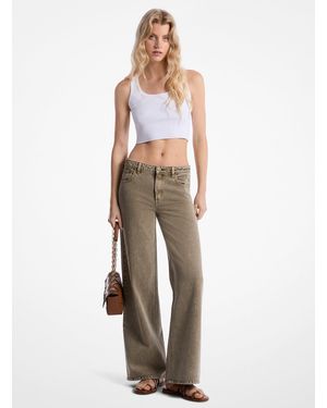 MICHAEL Michael Kors Mk Garment-Dyed Wide Leg Jean - White