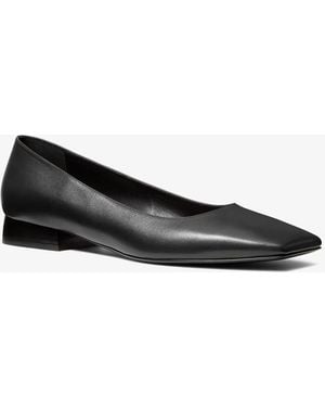 Michael Kors Michael Kors Isabella Leather Skimmer Flat - Black