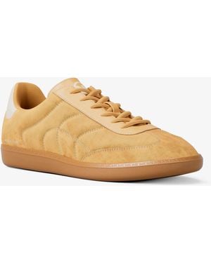 Michael Kors Outlet Mk Benny Suede Trainers - Natural
