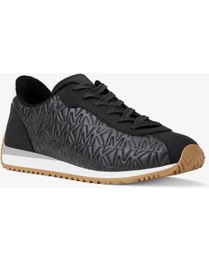 MICHAEL Michael Kors Mk Rhodes Quilted Logo Leather Trainer - Black