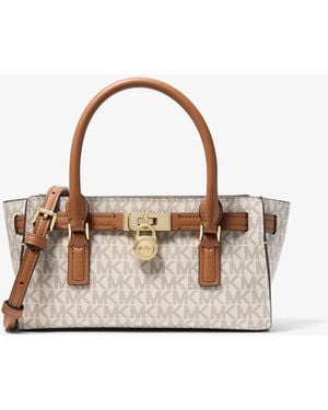 Michael Kors Hamilton Moderne Extra-Small Signature Logo Crossbody Bag - Natural