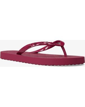 Michael Kors Signature Logo Flip Flops - Red