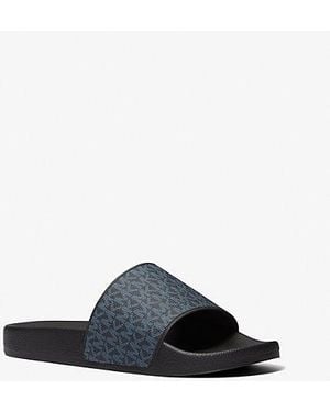 Michael Kors Dawson Signature Logo Slide Sandal - Black