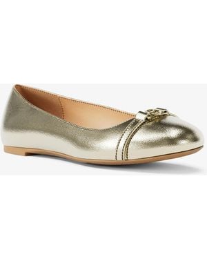 MICHAEL Michael Kors Mk Mandy Metallic Leather Moccasin - White