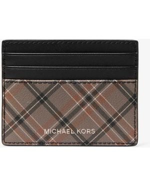 Michael Kors Cooper Plaid Card Case - White
