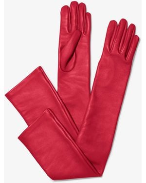 Michael Kors Michael Kors Leather Opera Gloves - Red