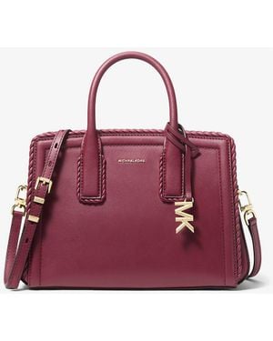 Michael Kors Laila Small Leather Satchel - Purple
