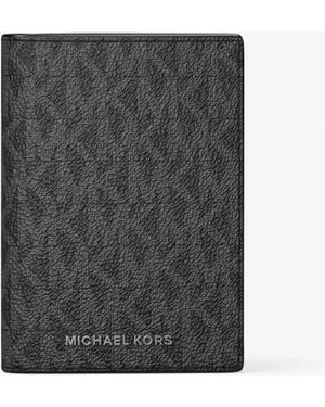 Michael Kors Hudson Signature Logo Bi-Fold Card Case - Grey