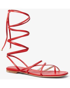 Michael Kors Mk Jade Leather Gladiator Sandal - Red