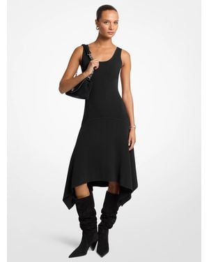 Michael Kors Michael Kors Stretch Knit Sleeveless Handkerchief Dress - Black