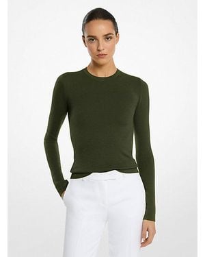Michael Kors Super Cashmere Long-Sleeve Shirt - Green