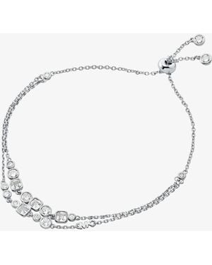 Michael Kors Mk Precious Metal-Plated Sterling Bezel Slider Bracelet - White