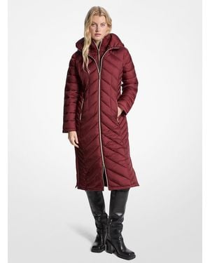 Michael Kors Outlet Mk 2-In-1 Quilted Nylon Packable Coat - Red