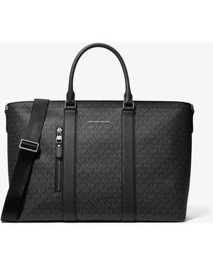 Michael Kors Hudson Signature Logo Tote Bag - Black