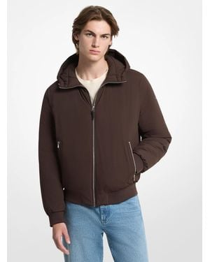 Michael Kors Mk Brunson Nylon Hooded Bomber Jacket - Brown