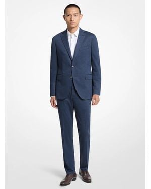 Michael Kors Mk Stretch Prince De Galle Knit Blazer - Blue