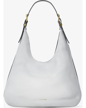 MICHAEL Michael Kors Mk Nolita Large Pebbled Leather Hobo Shoulder Bag - White