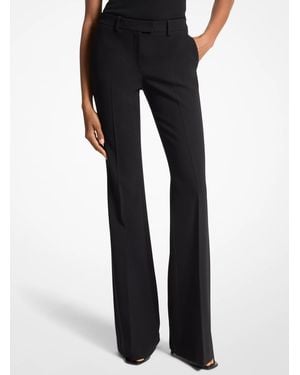 Michael Kors Haylee Stretch Pebble Crepe Flared Pants - Blue