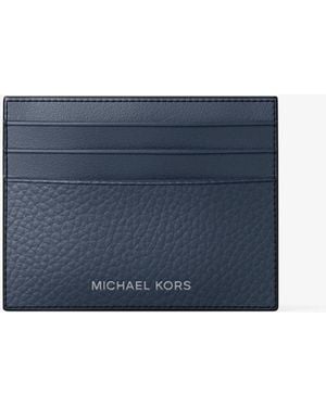 Michael Kors Cooper Pebbled Leather Card Case - Blue