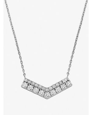 Michael Kors Pavé Chevron Necklace - White