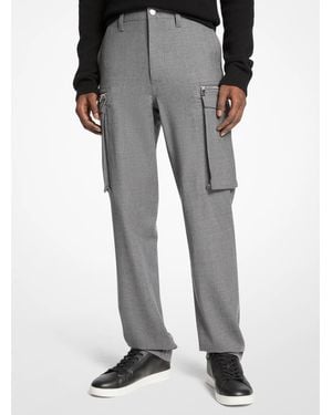 Michael Kors Stretch Wool Cargo Pants - Gray