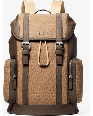 Michael Kors Mk Hudson Signature Logo Backpack - Natural