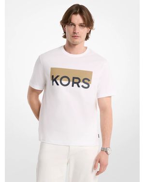 Michael Kors Mk Color-Block Kors Cotton T-Shirt - White