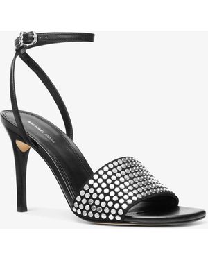 MICHAEL Michael Kors Mk Elyse Studded Leather Sandal - Black