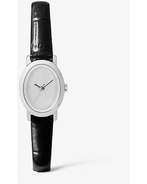 Michael Kors Limited-Edition Petite Maude-Tone And Crocodile Embossed Leather Watch - White