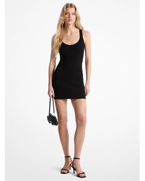 MICHAEL Michael Kors Mk Ribbed Stretch Viscose Tank Dress - Black