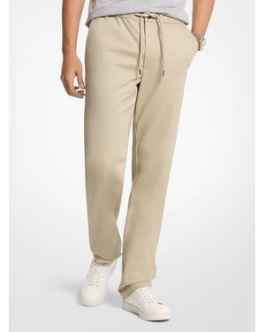 Michael Kors Mk Stretch Cotton Drawstring Trousers - Natural