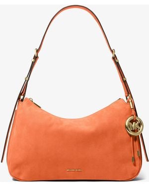 MICHAEL Michael Kors Mk Nolita Medium Nubuck Convertible Shoulder Bag - Orange