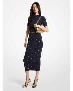 MICHAEL Michael Kors Mkfalda Lápiz De Punto Elástico Con Adornos De Ojales - Azul