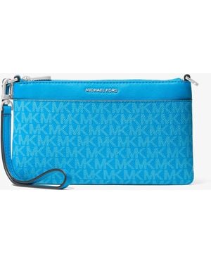 MICHAEL Michael Kors Mk Jet Set Medium Signature Logo Convertible Wristlet - Blue