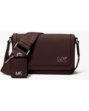 Michael Kors Mk Edison Mini Crossgrain Leather Crossbody Bag With Pouch - Brown