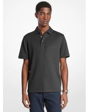 Michael Kors Mk Waffle Knit Polo Shirt - Black