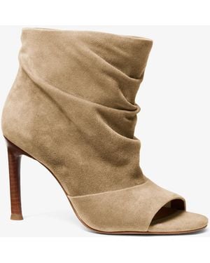 MICHAEL Michael Kors Michael Kors Raelynn Suede Open-Toe Ankle Boot - Natural