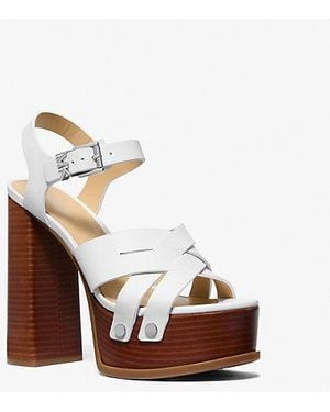 Michael Kors Nora Leather Platform Sandal - White