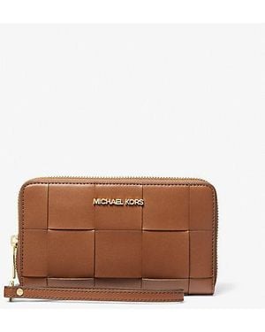 Michael Kors Large Woven Smartphone Wristlet - Brown