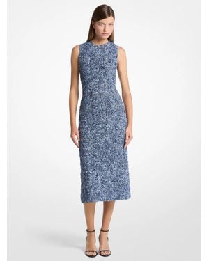 Michael Kors Tie-Die Floral Soutache Lace Sheath Dress - Blue