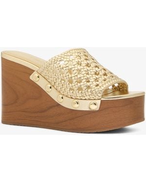 Michael Kors Mayes Woven Wedge Sandal - Natural