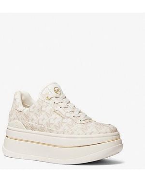 Michael Kors Hayes Empire Signature Logo Platform Trainer - White