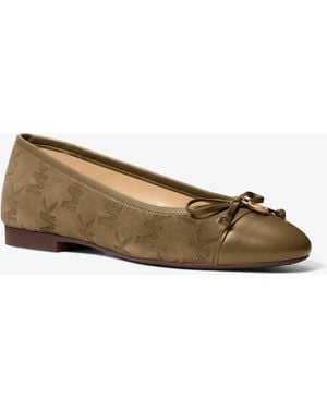 MICHAEL Michael Kors Mk Piper Flex Logo Stitched Suede - Natural